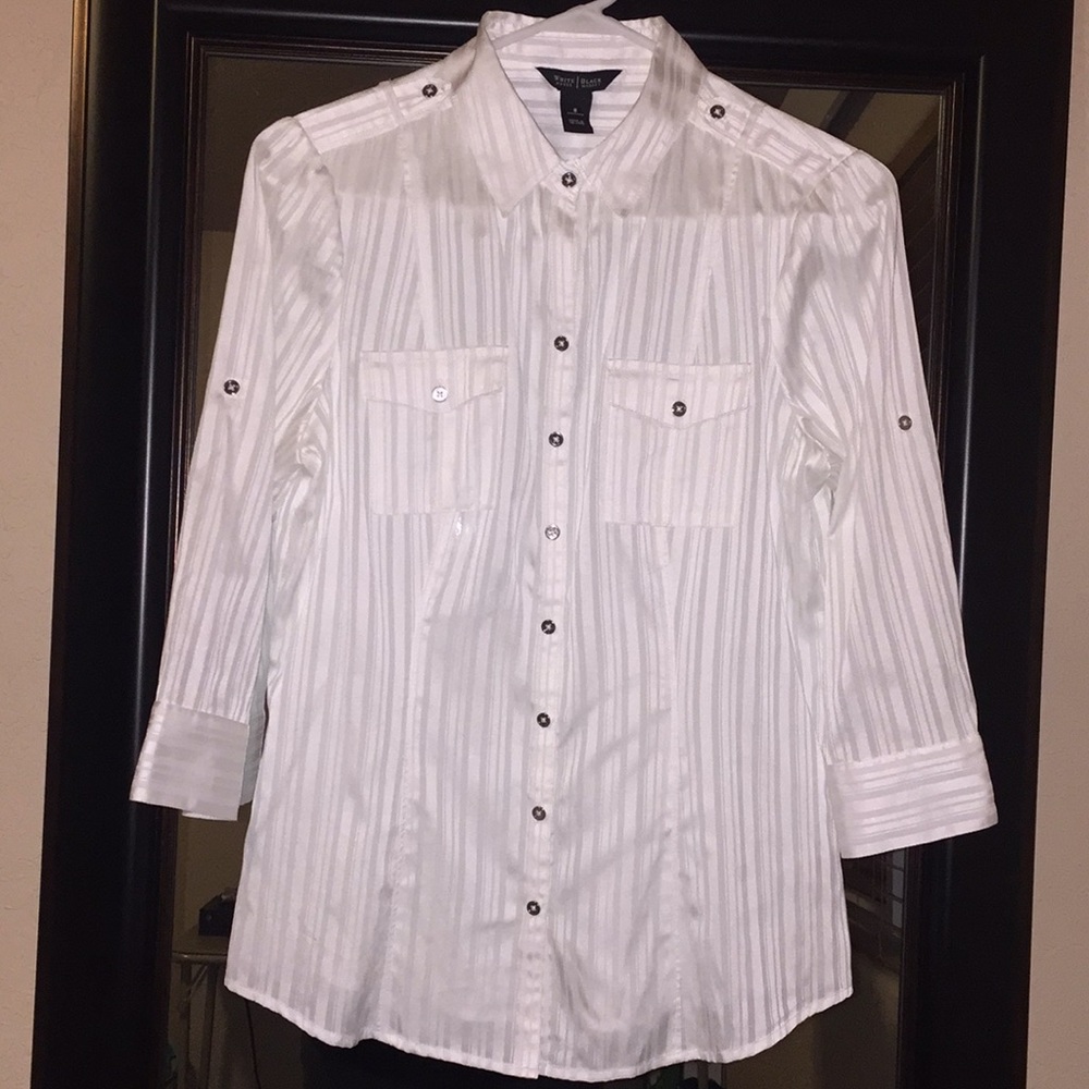 White House/ Black Market button blouse sz 8